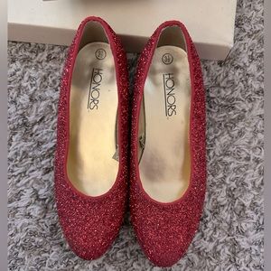 Girls Sparkly Red Shoes, Vintage 90s/00s, Small Heel, excellent condition
